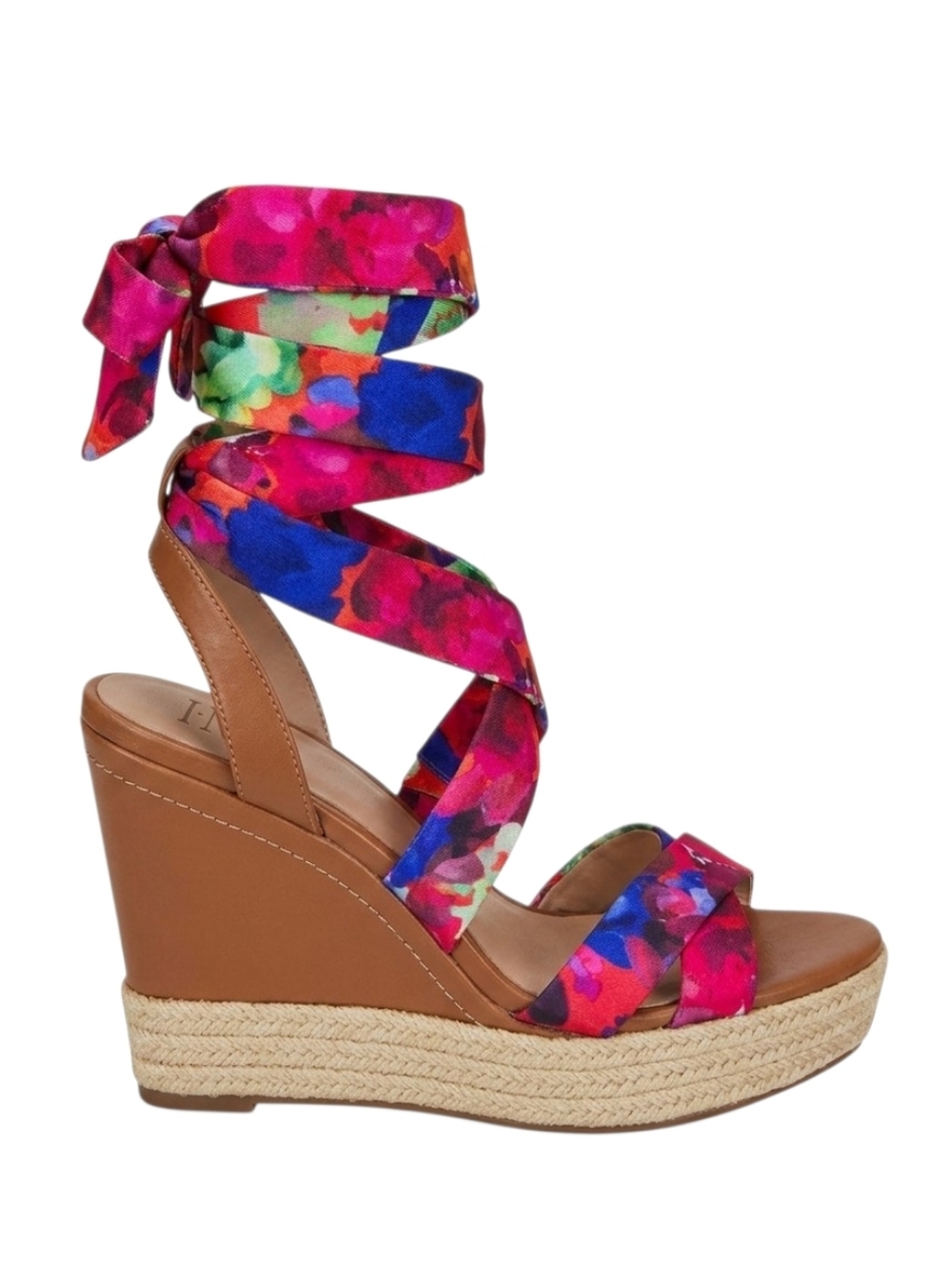 I.N.C. Floral Ribbon Tie Espadrille Wedge Sandals - Size 8.5M